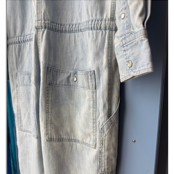 Isabel Marant Etoile Marvin Chambray Denim Jumpsuit 34 Long Sleeve Cotton - Picture 7 of 9